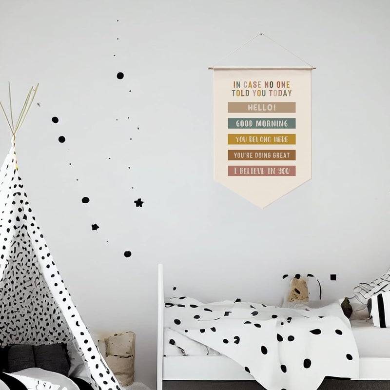 WCDHOR In Case No One Told You Today Wall Hanging, Boho Wall Decor, Classroom Hanging Banners, Teacher Gift, Classroom Wall Hanging, Positive Inspirational, Classroom Positivity Quote - Image 4